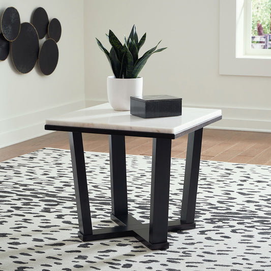 Fostead White/Espresso End Table T770