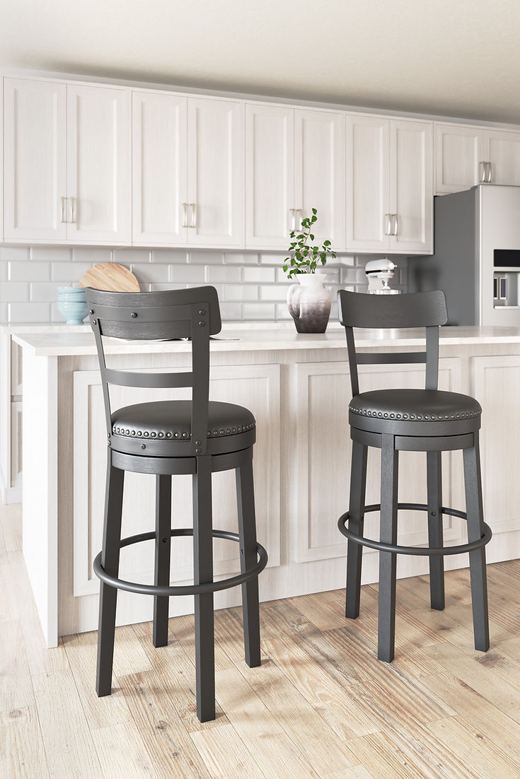 Valebeck Black Swivel  Barstool D546