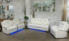 Load image into Gallery viewer, New York White LED/BLUETOOTH SPEAKERS 3pc Reclining Set S3470