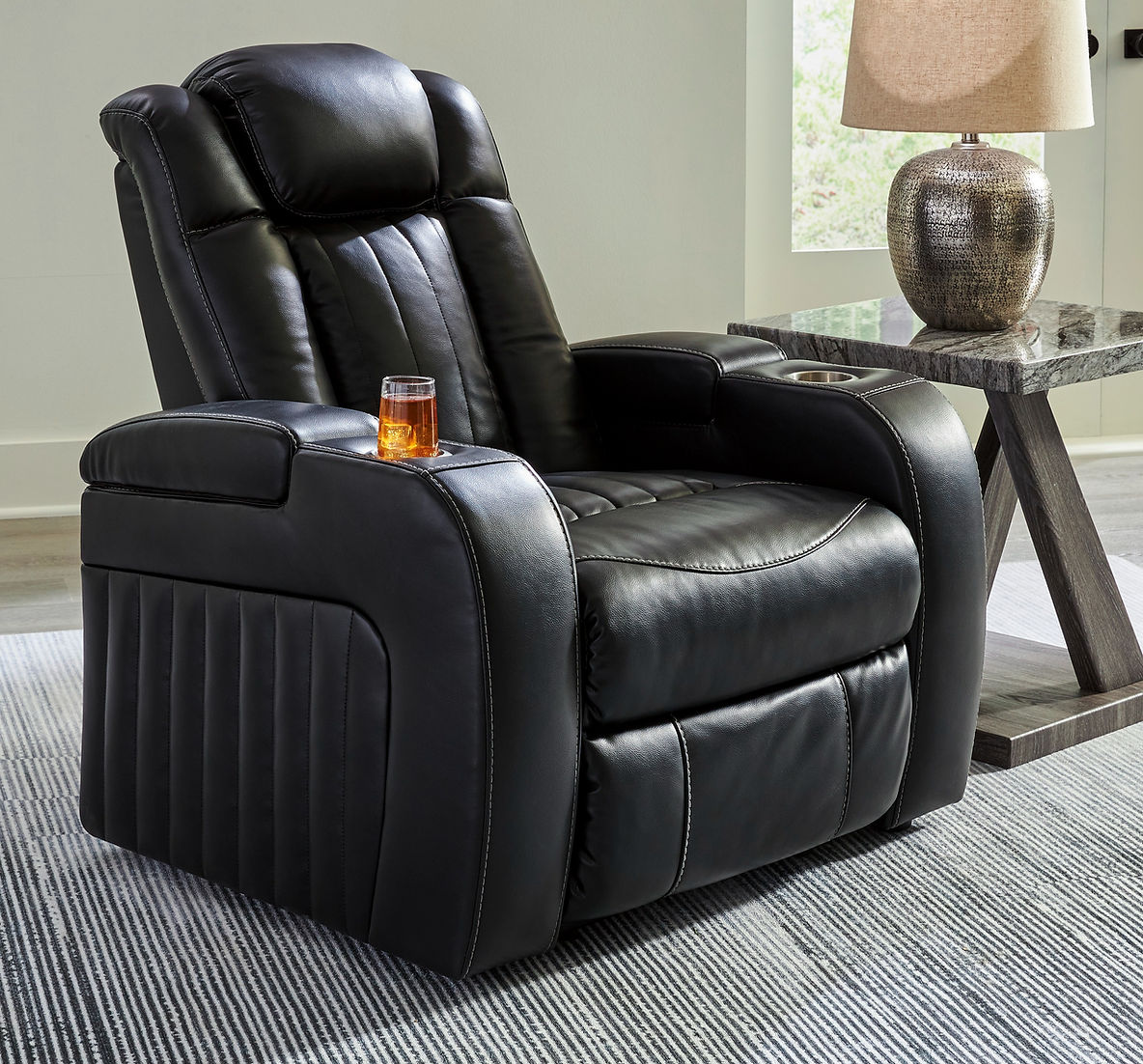 Caveman Den Midnight POWER Reclining Sofa and Loveseat 90703