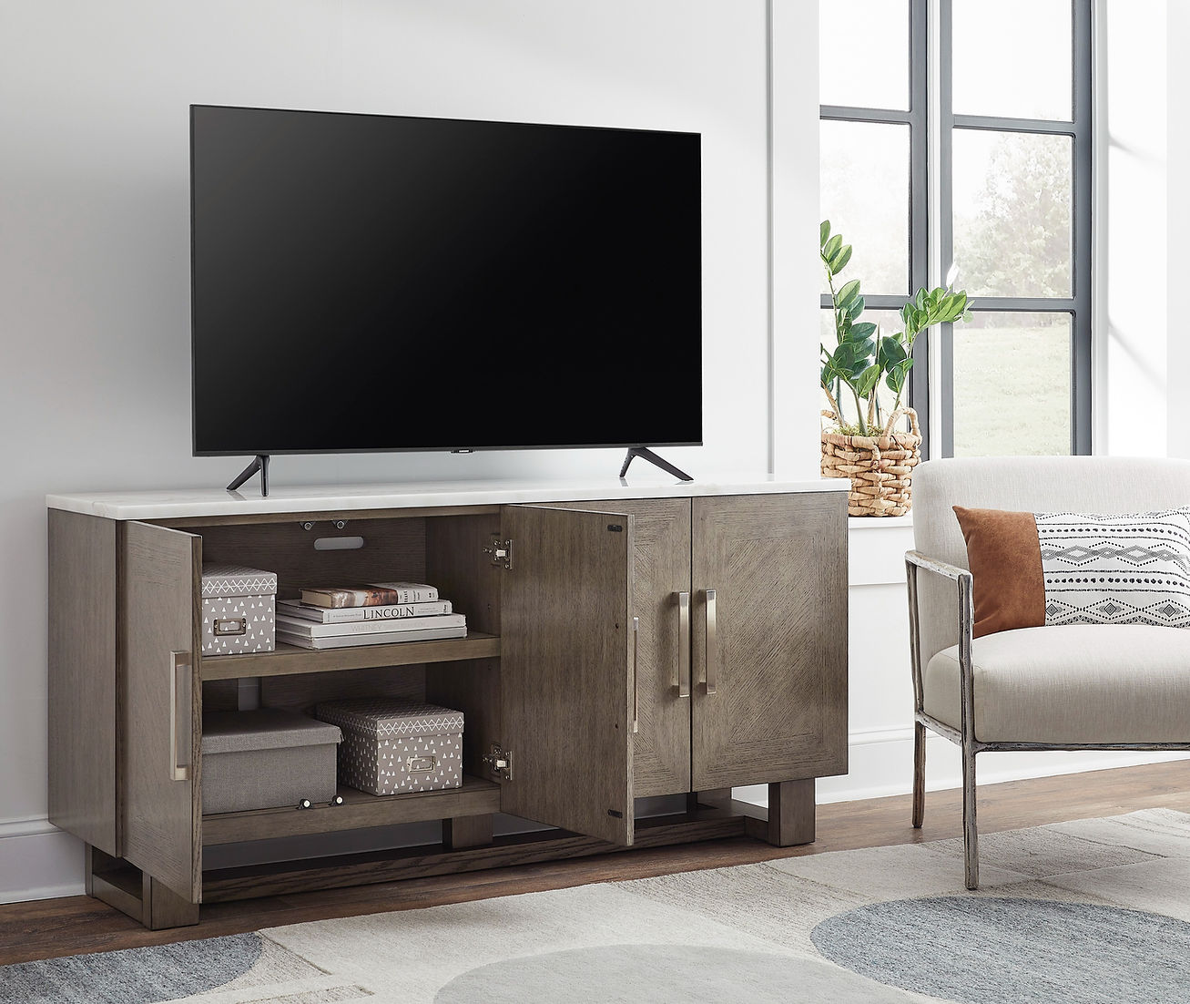 Loyaska Greyis Brown 68" TV Stand W854