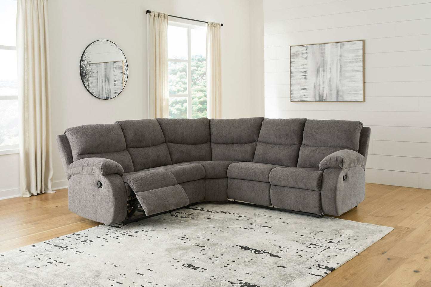 Museum Pewter Fabric Sectional 81807