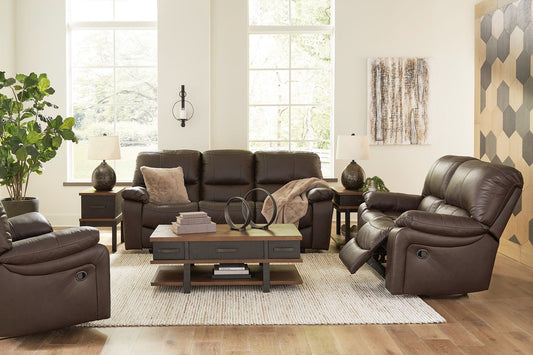 Leesworth Dark Brown POWER Reclining Sofa and Loveseat U43808