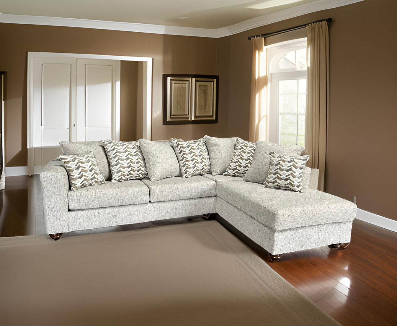 S325 Decora Grey Fabric Sectional