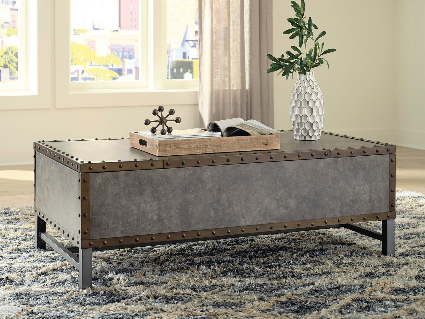 Derrylin Brown Lift Top Coffee Table T973-9