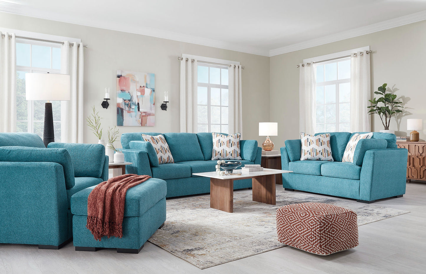 Keerwick Teal Sofa & Loveseat 67507