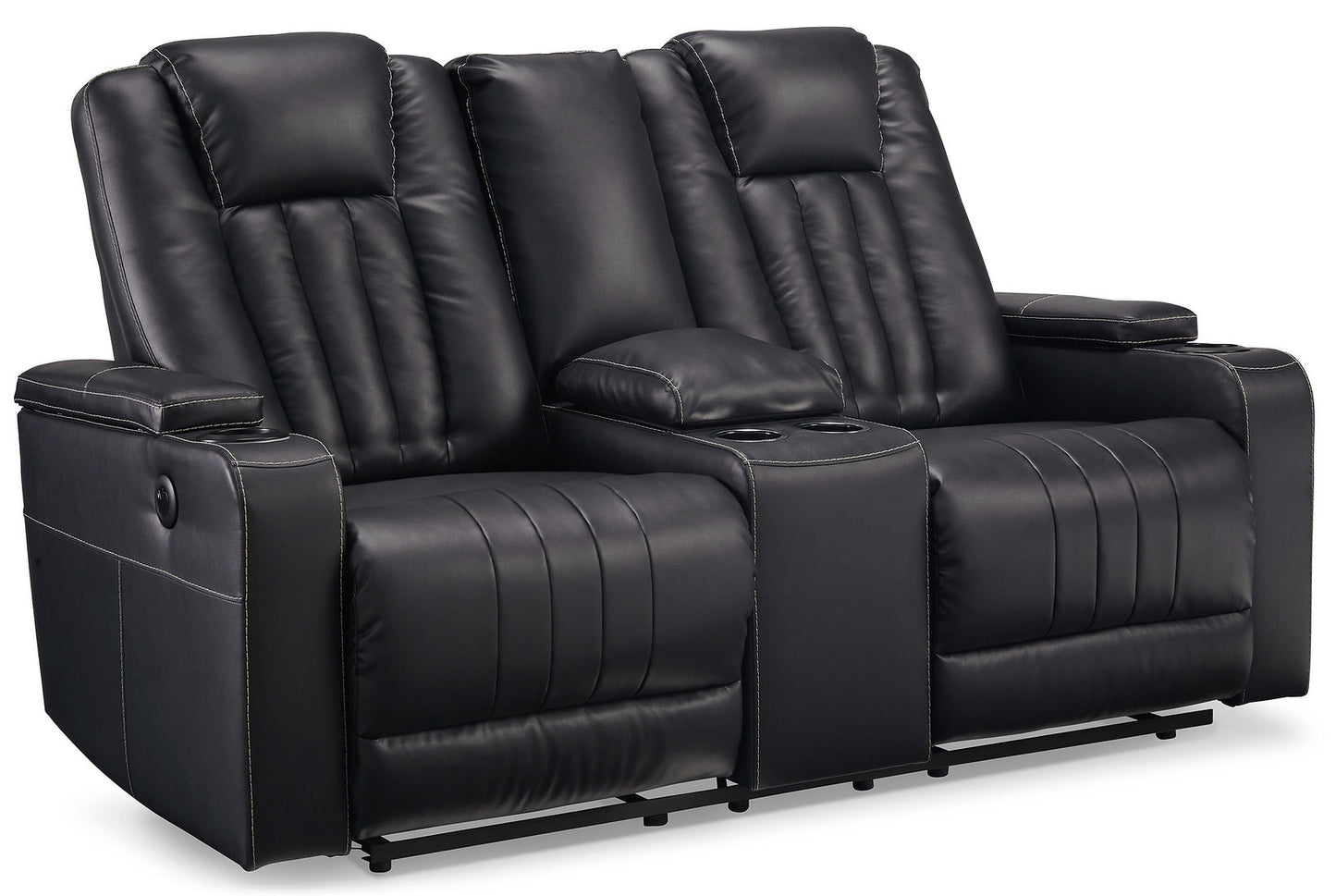 Center Point Black POWER/LED Sofa and Loveseat 24004