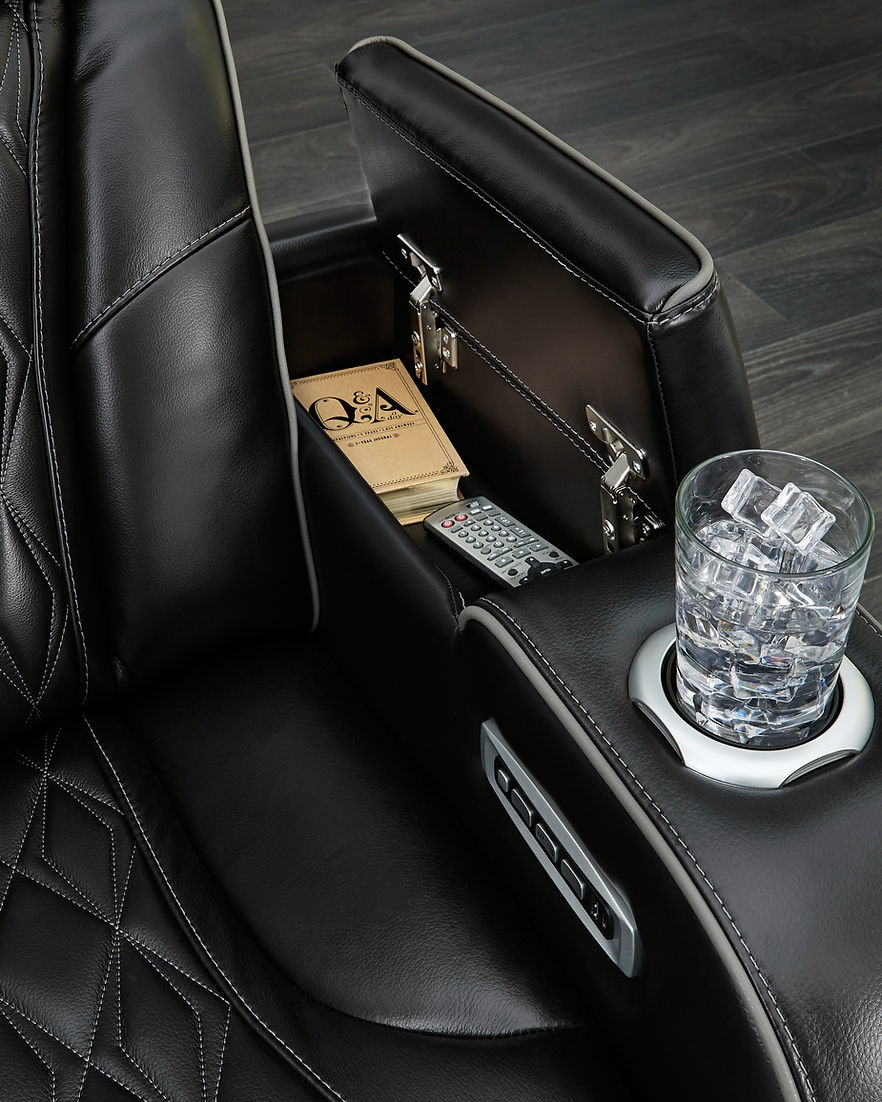 Boyington Black POWER/LED/AIR MASSAGE/GENUINE LEATHER Reclining