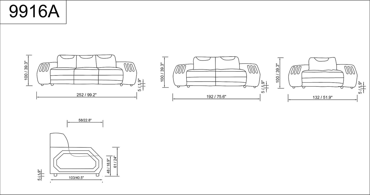 Matrix Black/White 3pc LED/BLUETOOTH Set MI-9916A