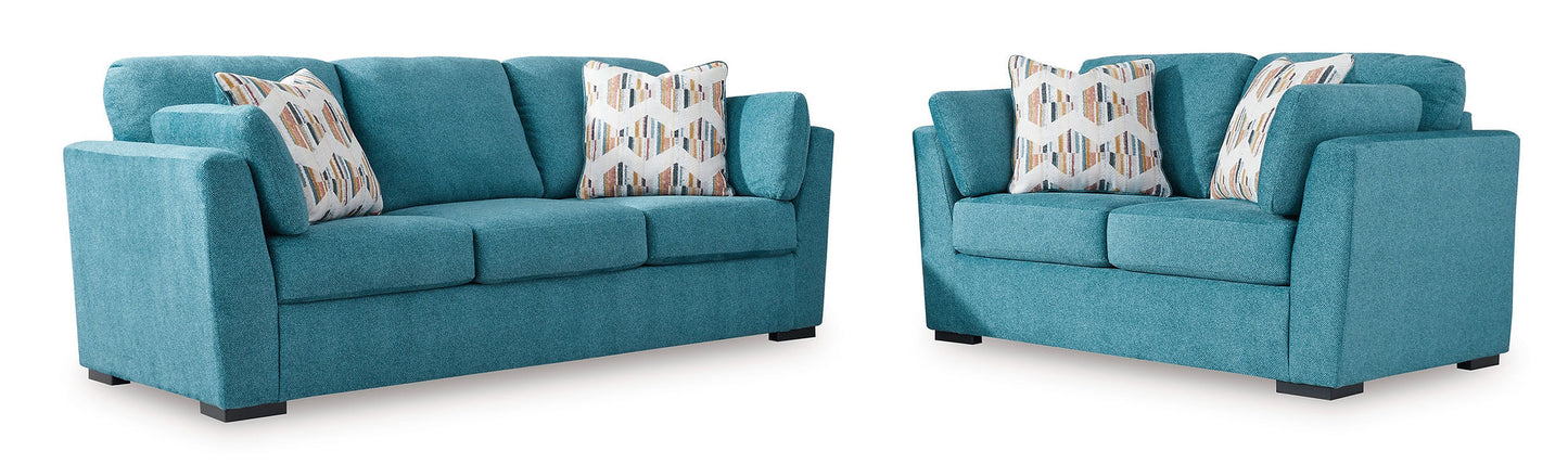 Keerwick Teal Sofa & Loveseat 67507