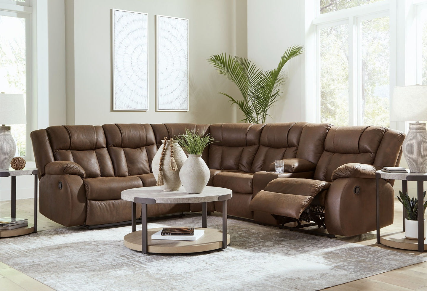 Trail Boys Walnut Reclining Sectional 82703