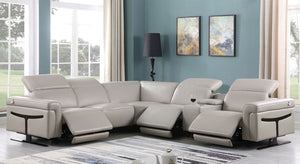 Lucca Grey 6pc Power Reclining Sectional MI-1110