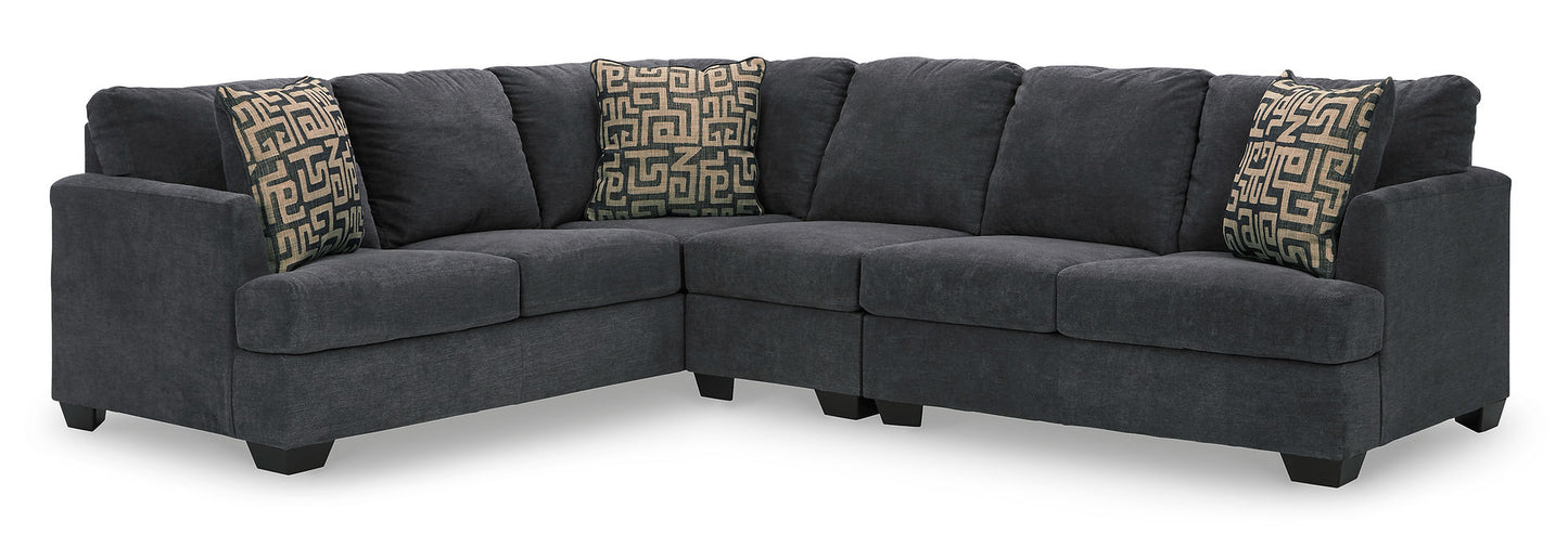 Ambrielle Gunmetal Fabric 2pc Sectional 11902