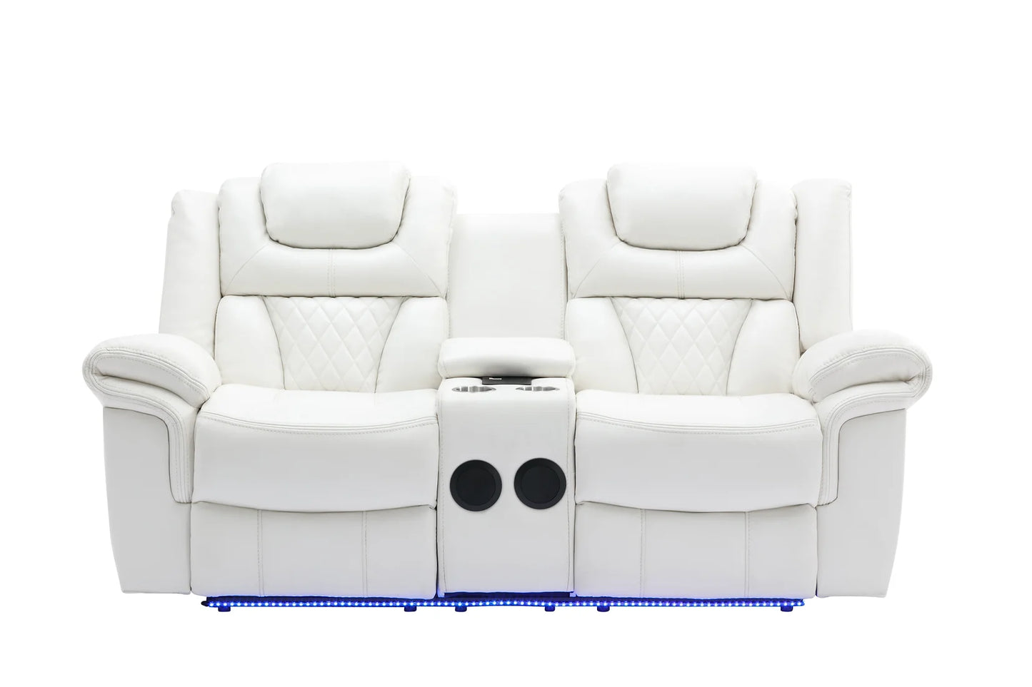 Party Time White POWER/LED/BLUETOOTH SPEAKERS 3pc Reclining Set S2020