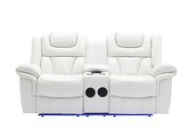 Load image into Gallery viewer, Party Time White POWER/LED/BLUETOOTH SPEAKERS 3pc Reclining Set S2020