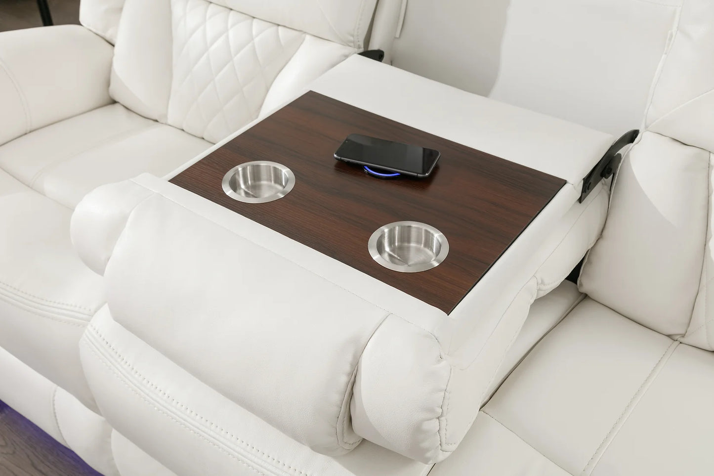 Party Time White POWER/LED/BLUETOOTH SPEAKERS 3pc Reclining Set S2020