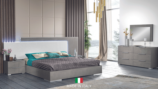 Fabiana Collection Grey LED Italian Bedroom Set