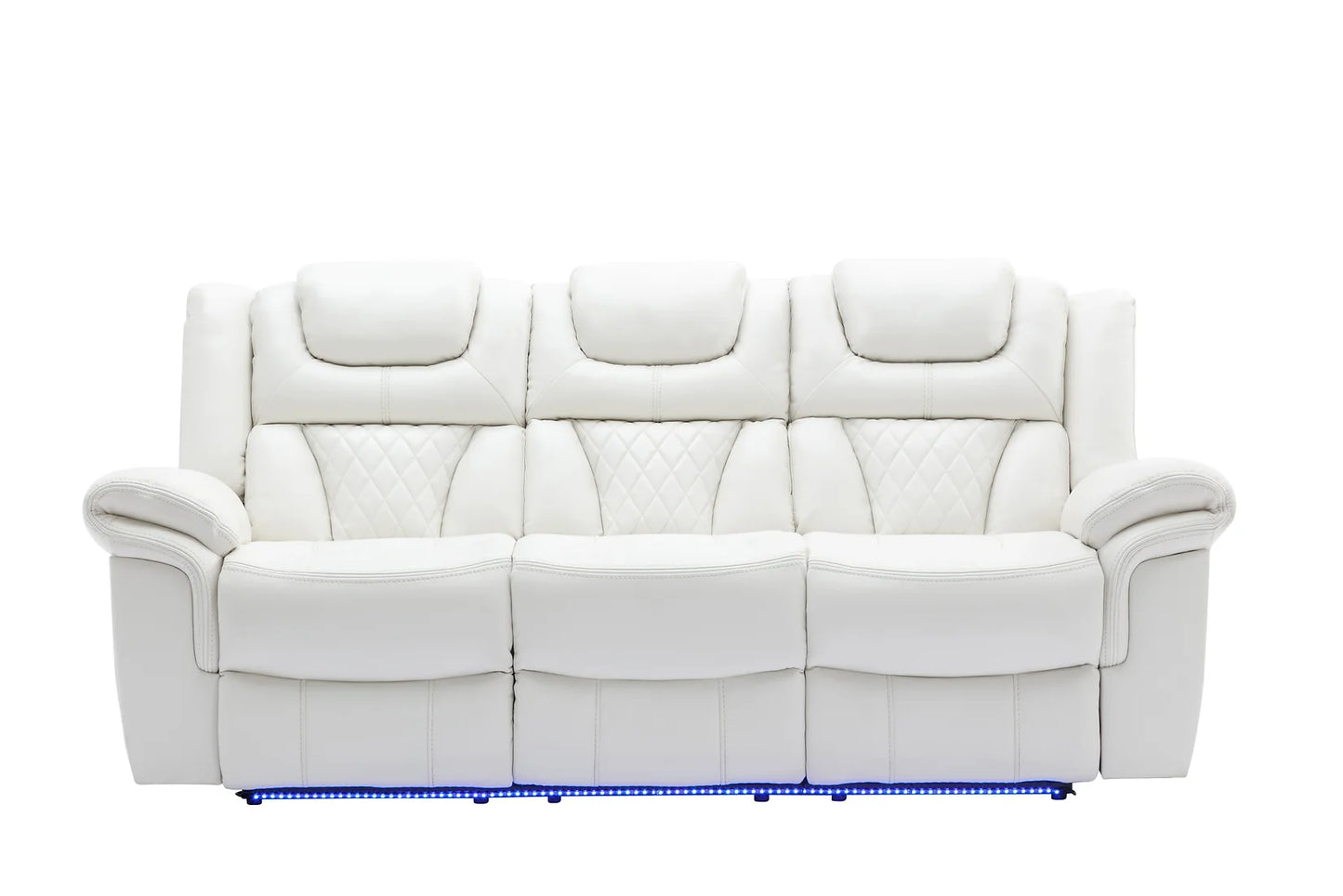 Party Time White POWER/LED/BLUETOOTH SPEAKERS 3pc Reclining Set S2020