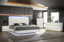 Load image into Gallery viewer, Safa White/Gold LED Bedroom Set B59