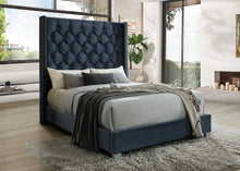 Load image into Gallery viewer, Beverly Black Velvet King Panel Bed B9810