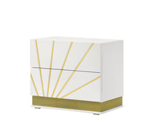 Load image into Gallery viewer, Safa White/Gold LED Bedroom Set B59