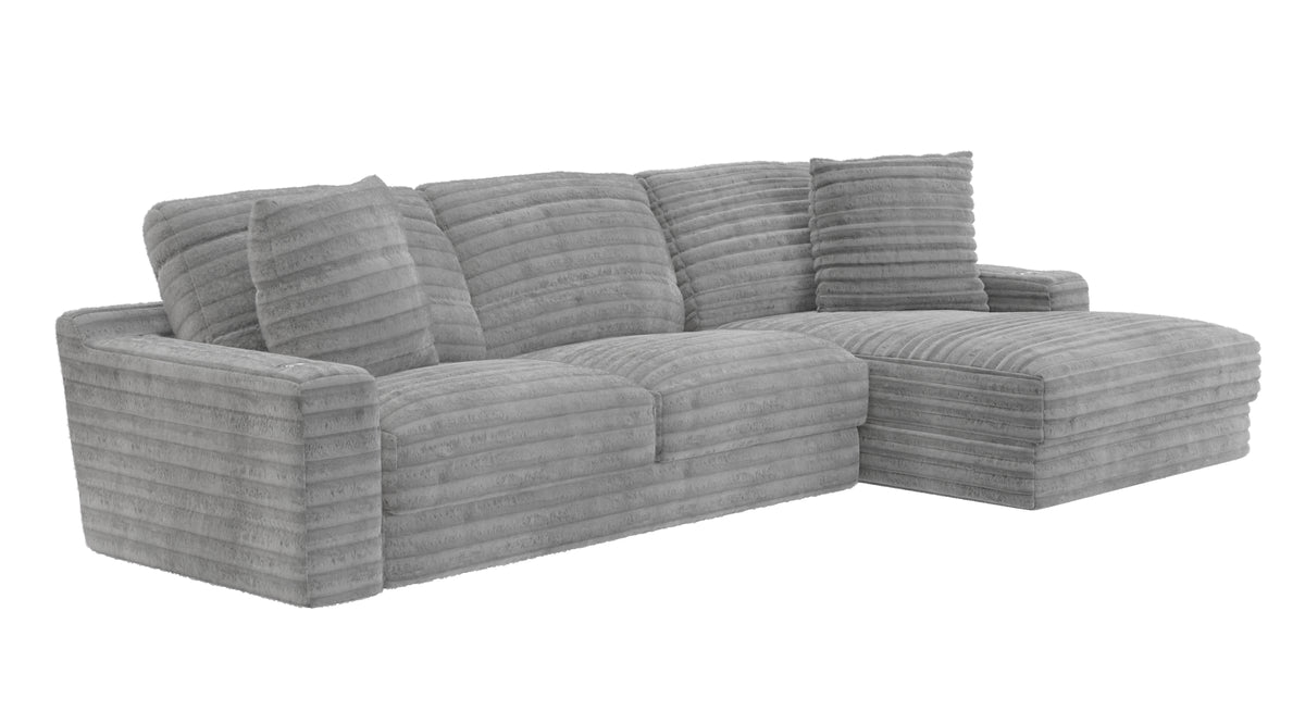 Comfrey Gray 123" RAF Sectional W/Cupholders