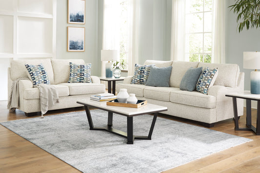 Valerona Parchment Sofa and Loveseat 33404