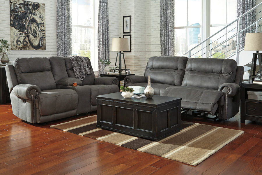 Austere Gray Power Reclining Sofa and Loveseat 38401