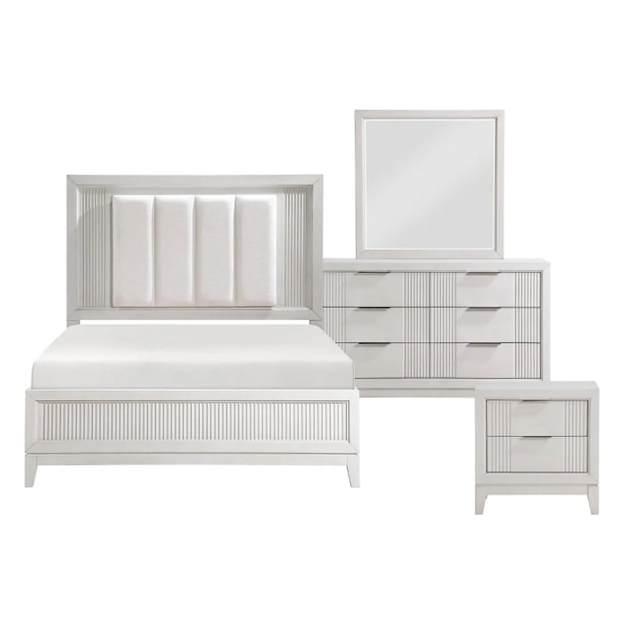 Florence White LED Panel Bedroom Set 1326