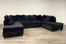 Load image into Gallery viewer, 411 Black Double Chaise Sectional