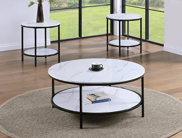 Valerie White 3pc Coffee Table Set 4215