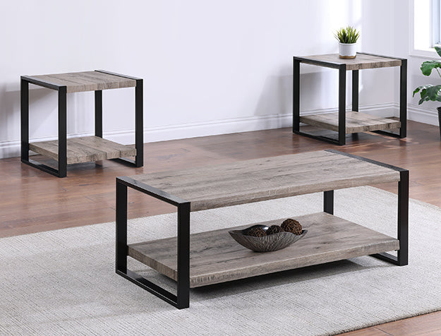 Mildred Grey 3pc Coffee Table Set 4217