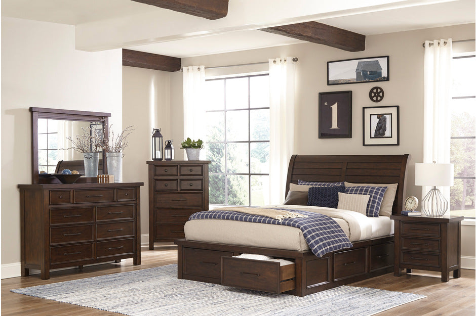 Logandale Brown Storage Platform Bedroom Set 1559