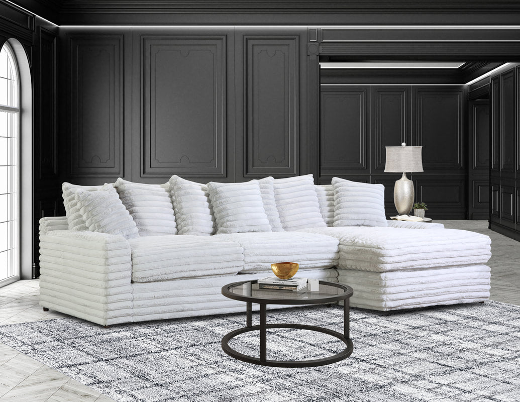 Julia 130" Fog Velvet Sectional 4810