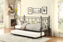 Load image into Gallery viewer, Auberon Black Metal Daybed with Trundle