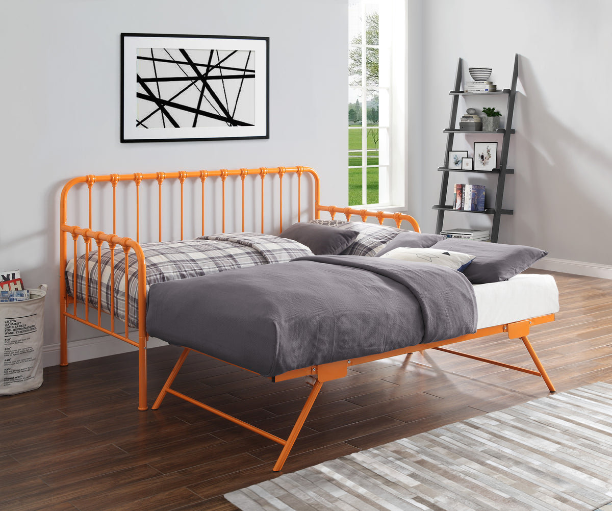 Constance Orange Daybed With Lift-Up Trundle – Harwin Furniture