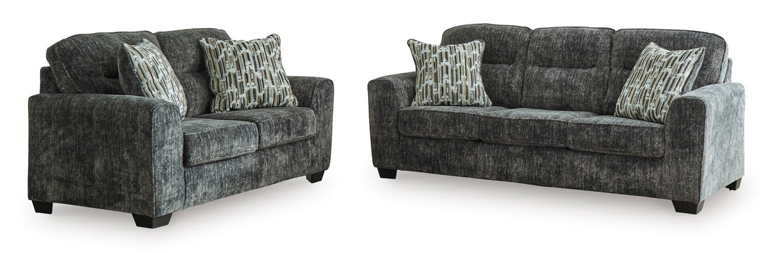 Lonoke Gunmetal Sofa and Loveseat 50504