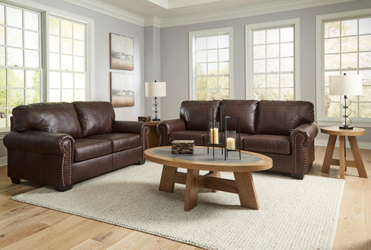 Colleton Brown GENUINE LEATHER Sofa and Loveseat 52107