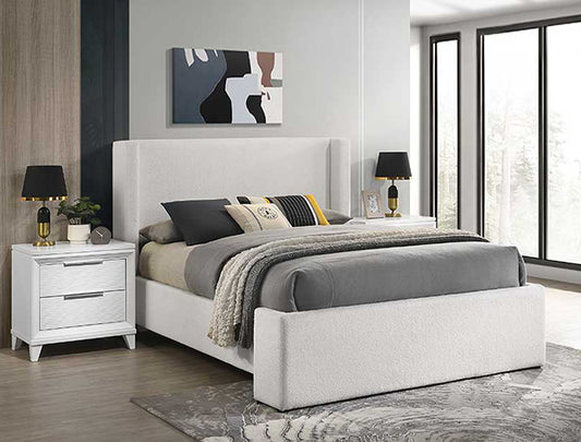 Portia White Boucle King Platform Bed 5260