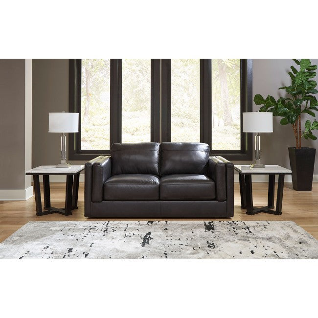 Amiata Onyx GENUINE LEATHER Sofa & Loveseat 67405