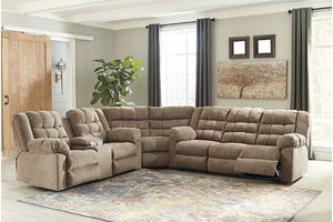 Workhorse Cocoa Reclining Sectional 58401