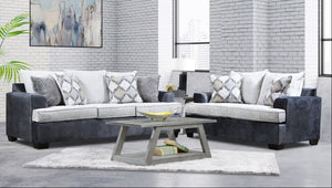 7400 Charcoal Sofa and Loveseat