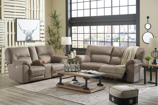 Cavalcade Slate POWER Reclining Sofa and Loveseat 77601