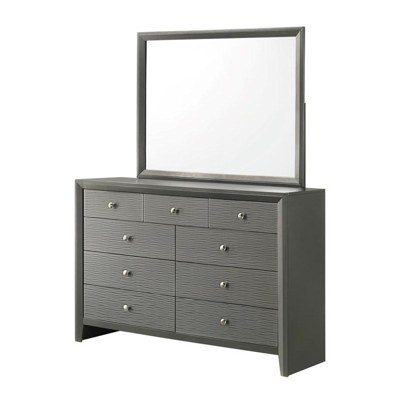 Denker Gunmetal Panel Bedroom Set  B4715