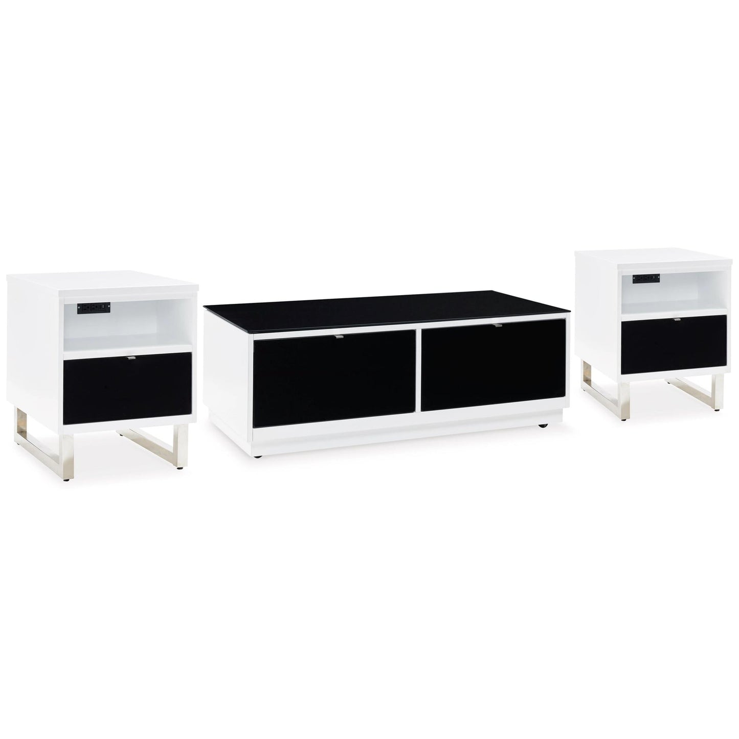 Gardoni Black/White 3pc Occasional Table Set T756