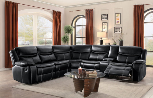 Bastrop Black Reclining Sectional 8230