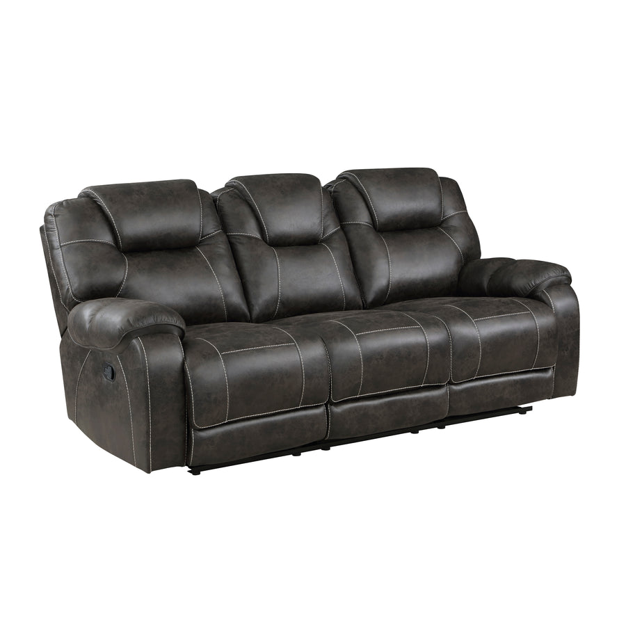 Gainesville Chocolate Microfiber Reclining Sofa and Loveseat 8560