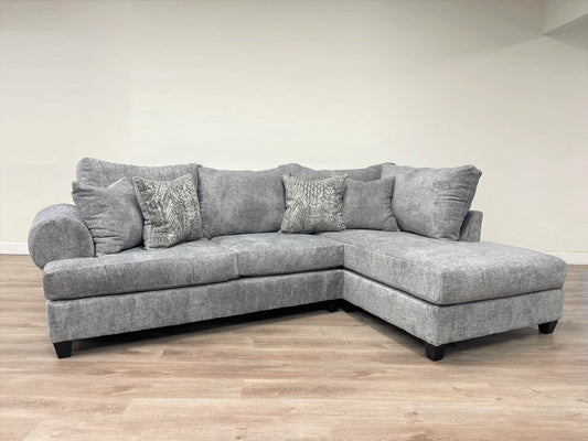 Grey Velvet OVERSIZED Sectional 900