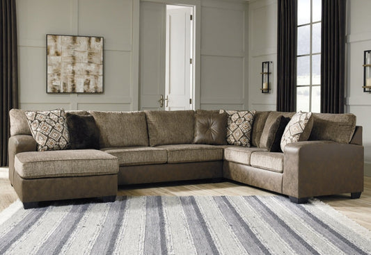 Abalone Chocolate Sectional  Sofa LAF 91302