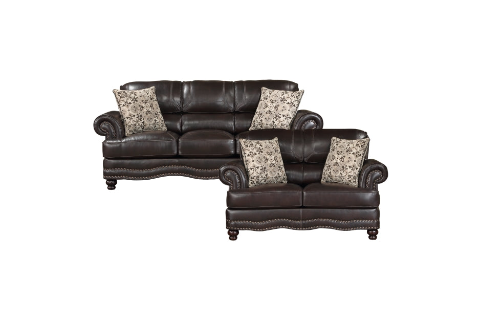 Milford Brown Sofa and Loveseat 9268